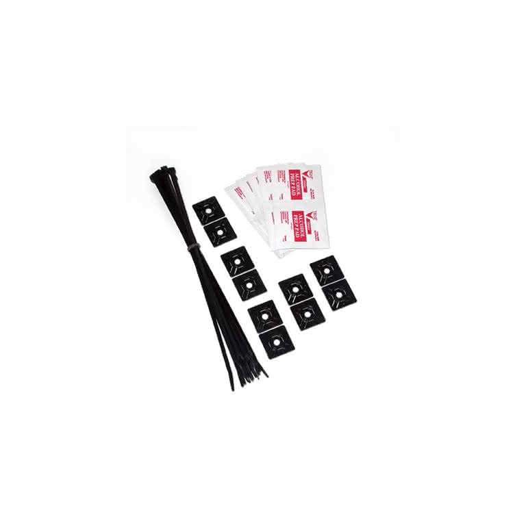 Attache câble pour NK : 10 supports auto-collants et 15 liens